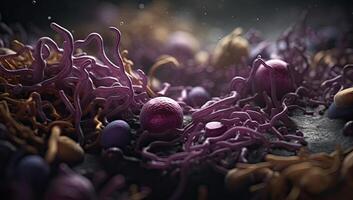 bacteria and viruses illustration by photo