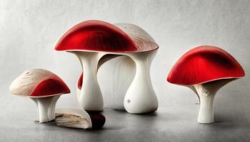 Fantasy mushroom isolated on white background. photo