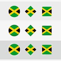 Jamaica flag icons set, vector flag of Jamaica.