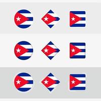 Cuba bandera íconos colocar, vector bandera de Cuba.