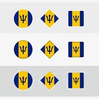 Barbados flag icons set, vector flag of Barbados.