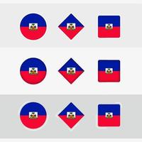 Haiti flag icons set, vector flag of Haiti.
