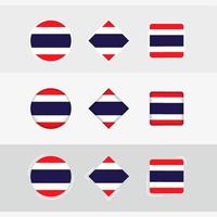 Thailand flag icons set, vector flag of Thailand.