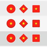 Vietnam flag icons set, vector flag of Vietnam.