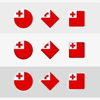 Tonga flag icons set, vector flag of Tonga.