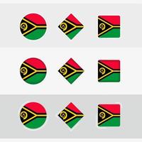 vanuatu bandera íconos colocar, vector bandera de vanuatu