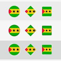 Sao Tome and Principe flag icons set, vector flag of Sao Tome and Principe.