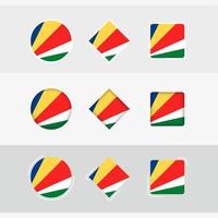 seychelles bandera íconos colocar, vector bandera de seychelles