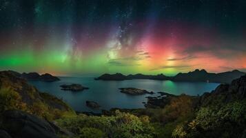 A beautiful portrait of northern lights photo