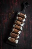 Sweet homemade cannoli photo