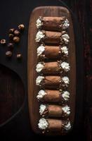 Sweet homemade cannoli photo