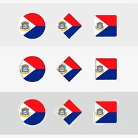 Sint Maarten flag icons set, vector flag of Sint Maarten.