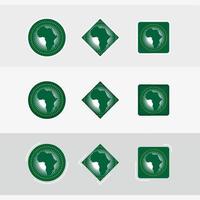 African Union flag icons set, vector flag of African Union.