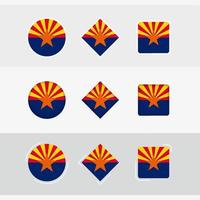 Arizona flag icons set, vector flag of Arizona.