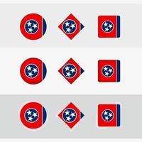 Tennessee flag icons set, vector flag of Tennessee.