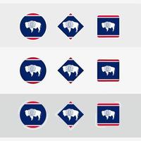 Wyoming flag icons set, vector flag of Wyoming.