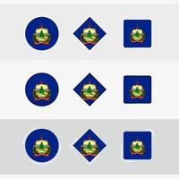 Vermont flag icons set, vector flag of Vermont.