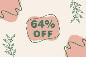 64 percent Sale and discount labels. price off tag icon flat design. vector