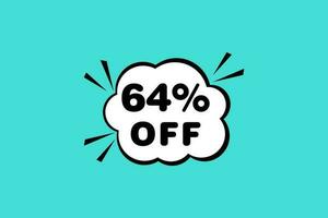 64 percent Sale and discount labels. price off tag icon flat design. vector