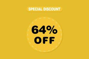 64 percent Sale and discount labels. price off tag icon flat design. vector