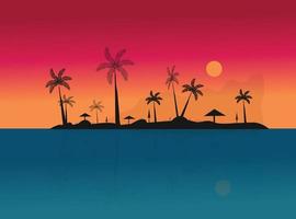 Sea and island Summer Background Design vector