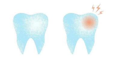 Vector set emblems of tooth in retro style.