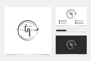 Initial TQ Feminine logo collections and business card template Premium Vector. vector