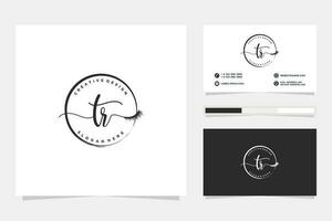 Initial TR Feminine logo collections and business card template Premium Vector. vector