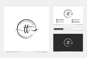 Initial TT Feminine logo collections and business card template Premium Vector. vector