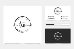 Initial TW Feminine logo collections and business card template Premium Vector. vector