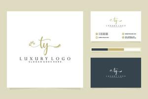 Initial TY Feminine logo collections and business card template Premium Vector. vector