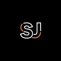 Abstract letter SJ logo design with line connection for technology and digital business company. vector