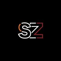 Abstract letter SZ logo design with line connection for technology and digital business company. vector