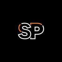 Abstract letter SP logo design with line connection for technology and digital business company. vector