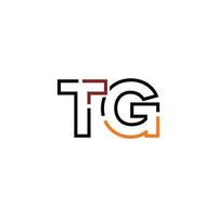 resumen letra tg logo diseño con línea conexión para tecnología y digital negocio compañía. vector