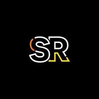 resumen letra sr logo diseño con línea conexión para tecnología y digital negocio compañía. vector