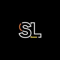 resumen letra sl logo diseño con línea conexión para tecnología y digital negocio compañía. vector