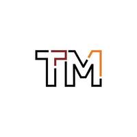 Abstract letter TM logo design with line connection for technology and digital business company. vector