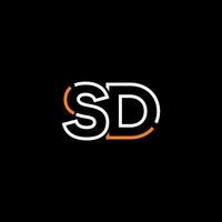 Abstract letter SD logo design with line connection for technology and digital business company. vector