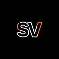 resumen letra sv logo diseño con línea conexión para tecnología y digital negocio compañía. vector