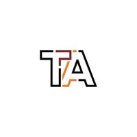 Abstract letter TA logo design with line connection for technology and digital business company. vector