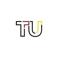 Abstract letter TU logo design with line connection for technology and digital business company. vector