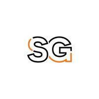 resumen letra sg logo diseño con línea conexión para tecnología y digital negocio compañía. vector