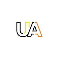 Abstract letter UA logo design with line connection for technology and digital business company. vector