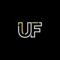 Abstract letter UF logo design with line connection for technology and digital business company. vector