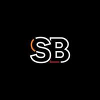 Abstract letter SB logo design with line connection for technology and digital business company. vector