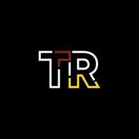 Abstract letter TR logo design with line connection for technology and digital business company. vector