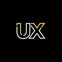 Abstract letter UX logo design with line connection for technology and digital business company. vector