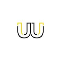 Abstract letter UU logo design with line connection for technology and digital business company. vector