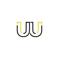 Abstract letter UU logo design with line connection for technology and digital business company. vector